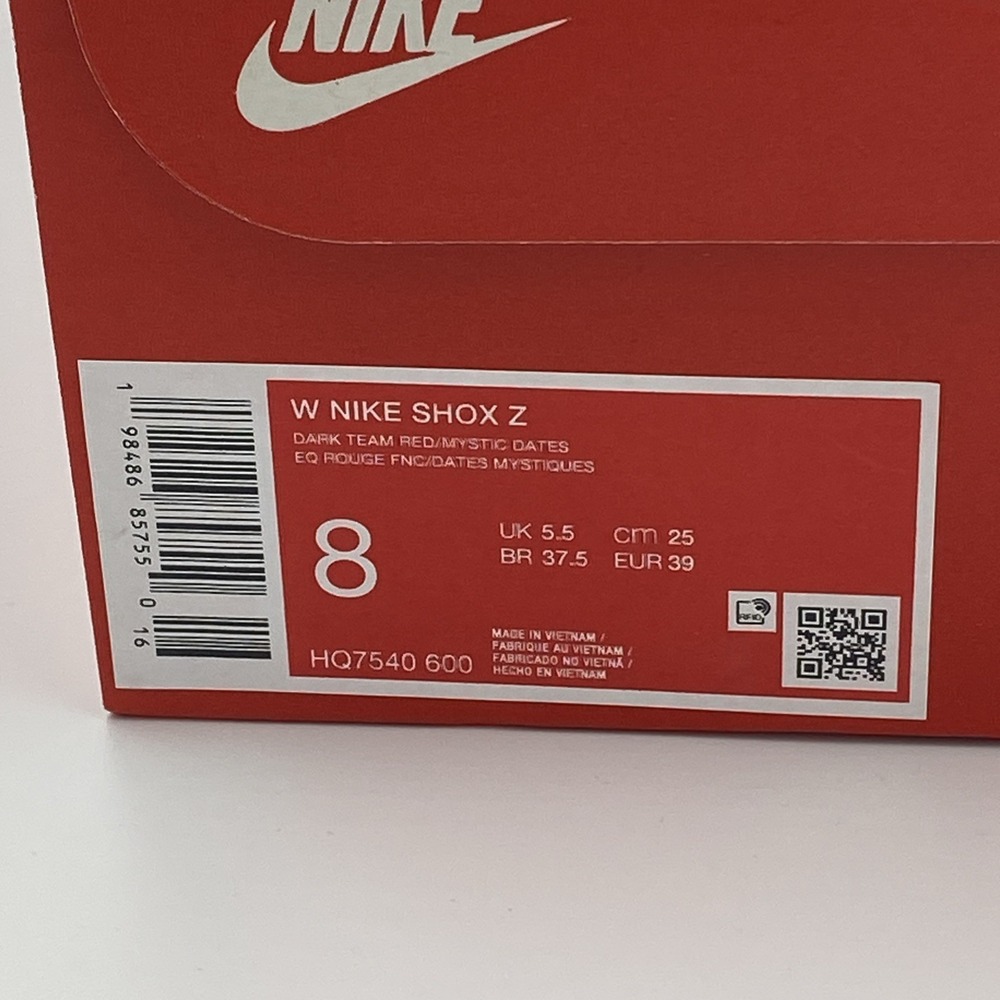 Nike Shox Z Dark Team Red Black Mystic Dates Women's Size 8 HQ7540-600 BNIB - Picture 9 of 9
